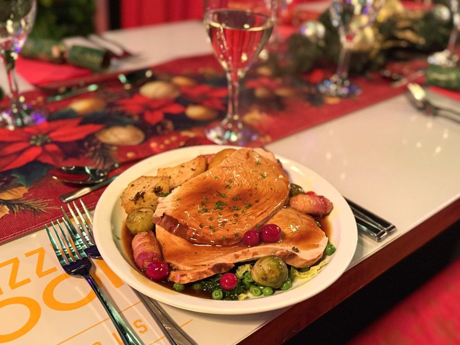 Traditional turkey Christmas dinner
